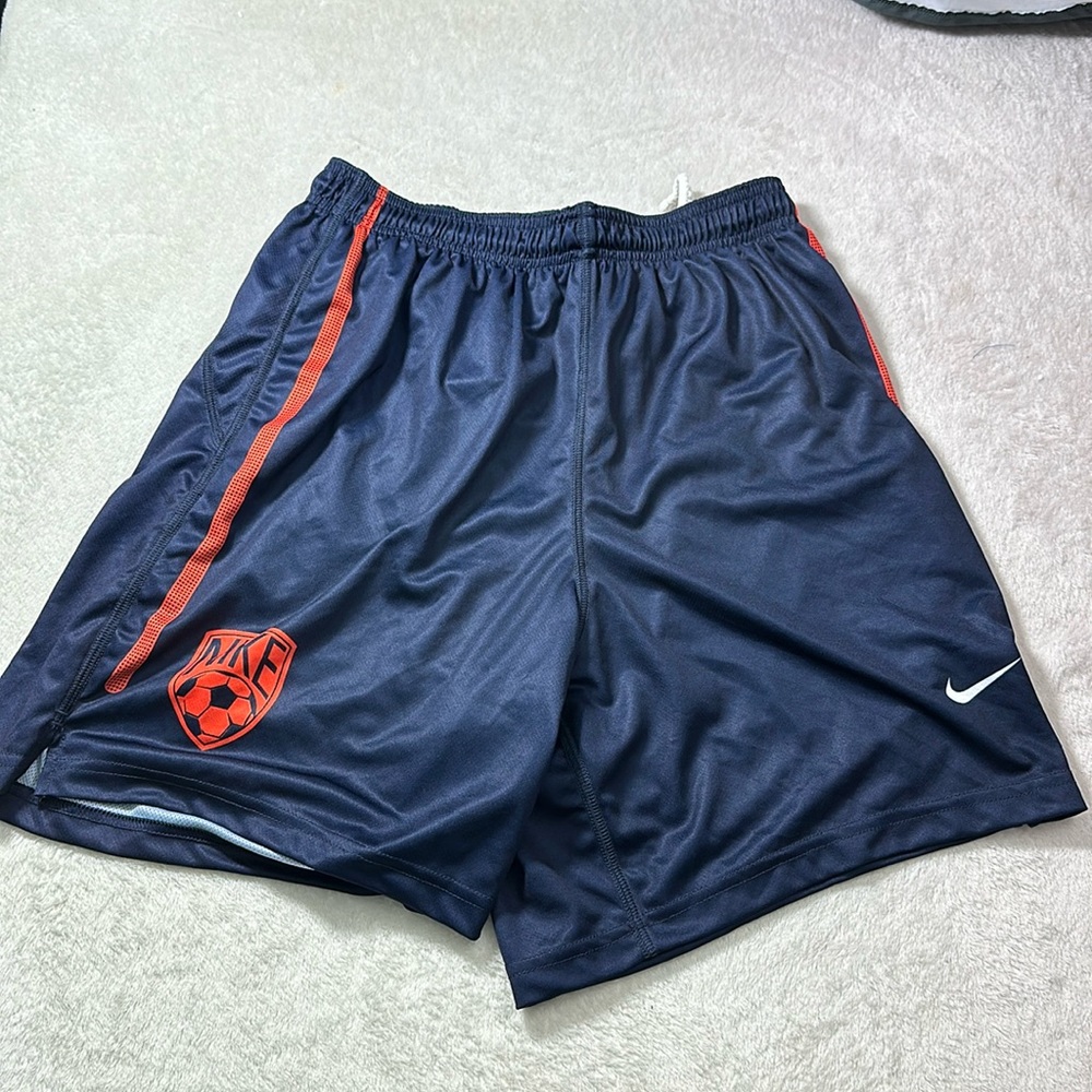 Nike Womens Soccer Shorts Navy and Orange Size Large